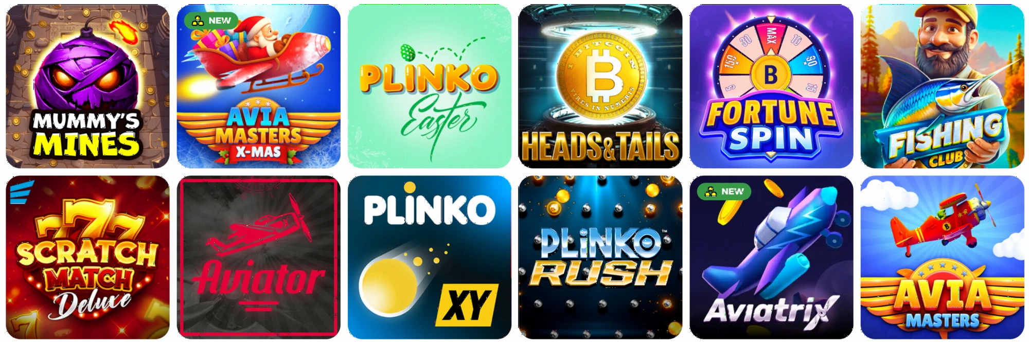 Crash and instant games selection