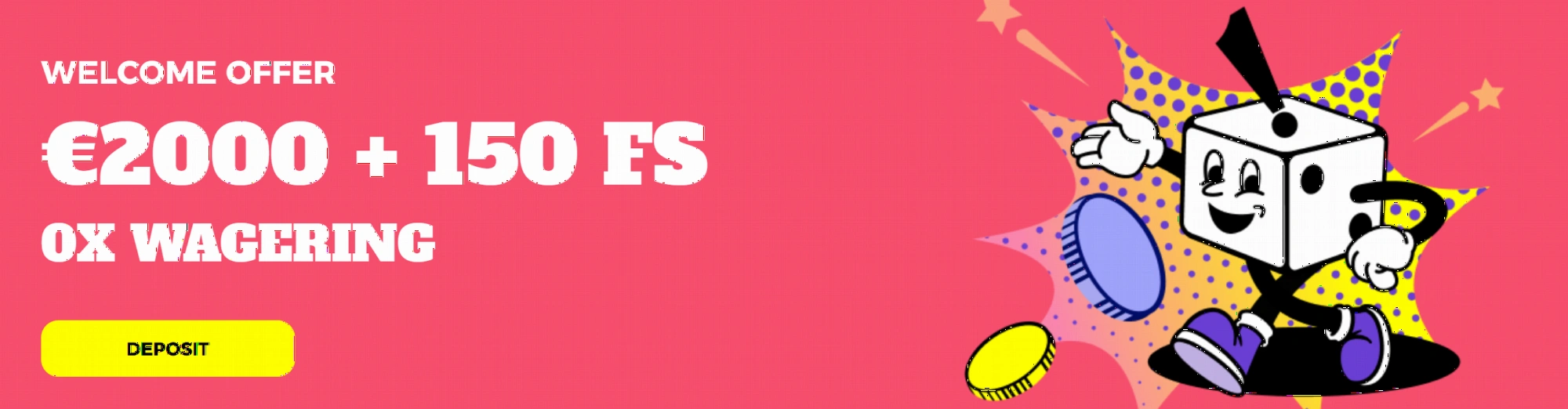 Welcome bonus package C$2000 and 150 free spins